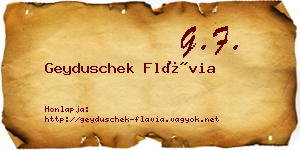 Geyduschek Flávia névjegykártya